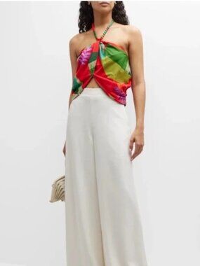 FARM Rio Heliconia Halter Crop Top - Size Medium